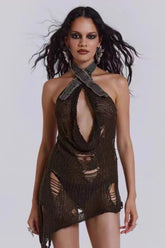 Lithium Sheer Knit Mini Dress