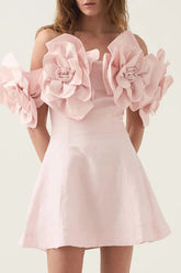 Chabela Flower Off-Shoulder Mini Dress