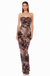 Dahlia Leona Embroidered Strapless Maxi Dress