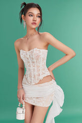 Strapless Lace Corset Dress Set