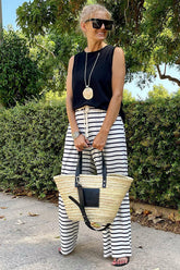 Chic Striped Wide Leg Pants
