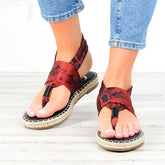 Sandalias tipo chanclas con estampado de serpiente y tejido de hilo