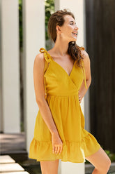 Rückenfreies Kleid mit V-Ausschnitt und Neckholder