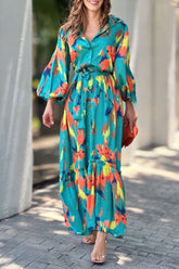 Elegantes vestidos geométricos con cuello vuelto y bandage