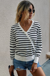 Suéter de punto con cuello en V