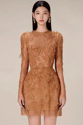 Honey Beaded Lace Mini Dress