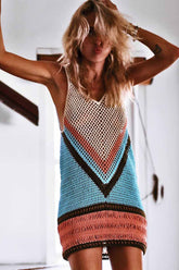 Traje de baño de bikini de playa de verano con protección solar mini vestido