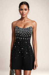 Strapless Crystal A Line Dress