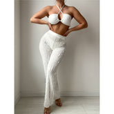 Bikini brasileño con cuello halter y pantalones de playa de Annette