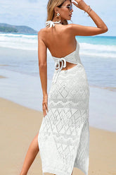 Alvisa Halter Neck Eyelet Dress