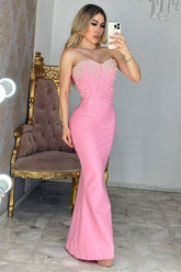 Pearl Embellished Mermaid Dress