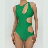 Traje de baño de una pieza irregular con junta tórica sólida y ahuecada