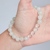 White Chalcedony & Clear Quartz Bracelet