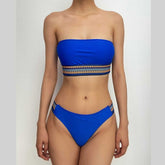 Traje de baño bikini de tubo en contraste