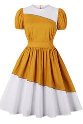 Schickes kurzärmliges A-Linien-Heimkehr-Partykleid