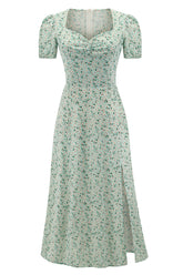 Vestido midi de manga corta con estampado floral