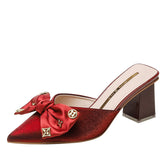 Damen Halbhoch Spitz Braut Frühling Heels