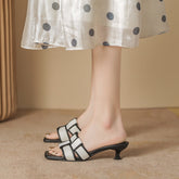 Charmante, elegante Hausschuhe mit quadratischer Zehenpartie für den Sommer für Damen