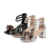 Tacones altos de verano con cremallera trasera para mujer