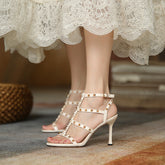 Sandalias romanas con remaches de verano para mujer, innovadoras y populares