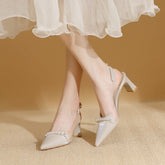 Zapatos de verano cerrados con tacones de aguja y punta para mujer