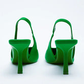 Tacones de aguja con punta cerrada y tacón medio para mujer