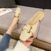 Pantuflas de verano para mujer con punta cerrada y media caña