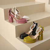 Tacones de perla estilo coreano de verano con punta cerrada para mujer