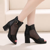 Damen Chunky Mid Mesh High Top Heels