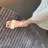 Tacones franceses bajos y grandes con tiras de verano para mujer