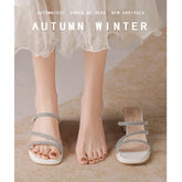 Tacones gruesos y cómodos para exteriores con diseño de hada para mujer