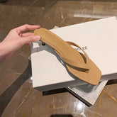 Damen Sommer Flip-Flops Square Toe Cat Heels