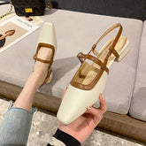 Prenda exterior de verano con puntera y tacones gruesos para mujer