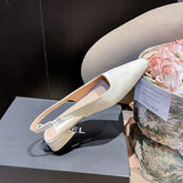 Sandalias cerradas de estilo francés de verano con puntera alta para mujer