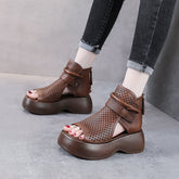 Damen Sommer Echte Peep Toe High Heels