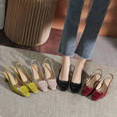 Sandalias de verano con punta abierta y parte trasera cuadrada para mujer