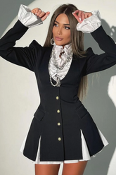 Mandy Long Sleeve Ruffle Shirt Dress