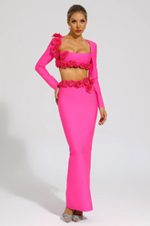 Dellis Flower Bandage Skirt Set