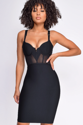 Structured Mesh Midi Dress