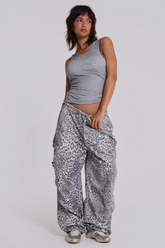 Snow Leopard Parachute Pants