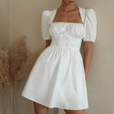 Minivestido de algodón con aberturas fruncidas Nina