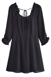 Kurzes, rückenfreies Minikleid in Schwarz