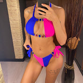 Bikini con empalme de diamantes Sophie Rhinestones