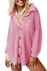 Strickjacke Rosa Strickpullover Mit Knöpfen