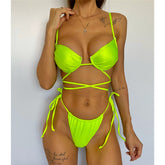 Bikini envolvente con aros y trasero fruncido Ella