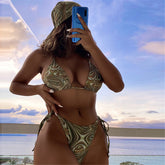 Camilla bedruckter Neckholder mit Haarband-Bikini