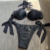 Bikini push up con tirantes y cuello halter de Jean