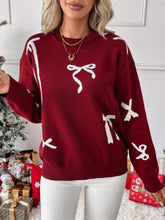 Christmas Bow Jacquard Sweater