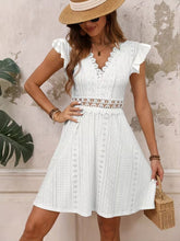 Gathered Waist O Neck Cotton Skater Dress