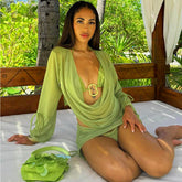 Hollowed-Out Crop Top Three-Piece et